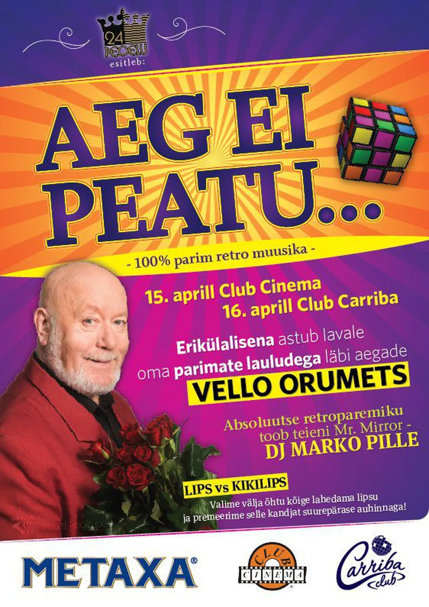 Sel reedel Club Cinema lavalaudadel Vello Orumets!