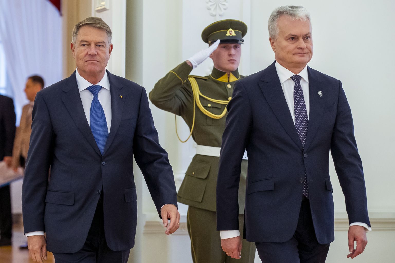 Rumeenia president Klaus Iohannis ja Leedu president Gitanas Nauseda Leedu presidendipalees Vilniuses.