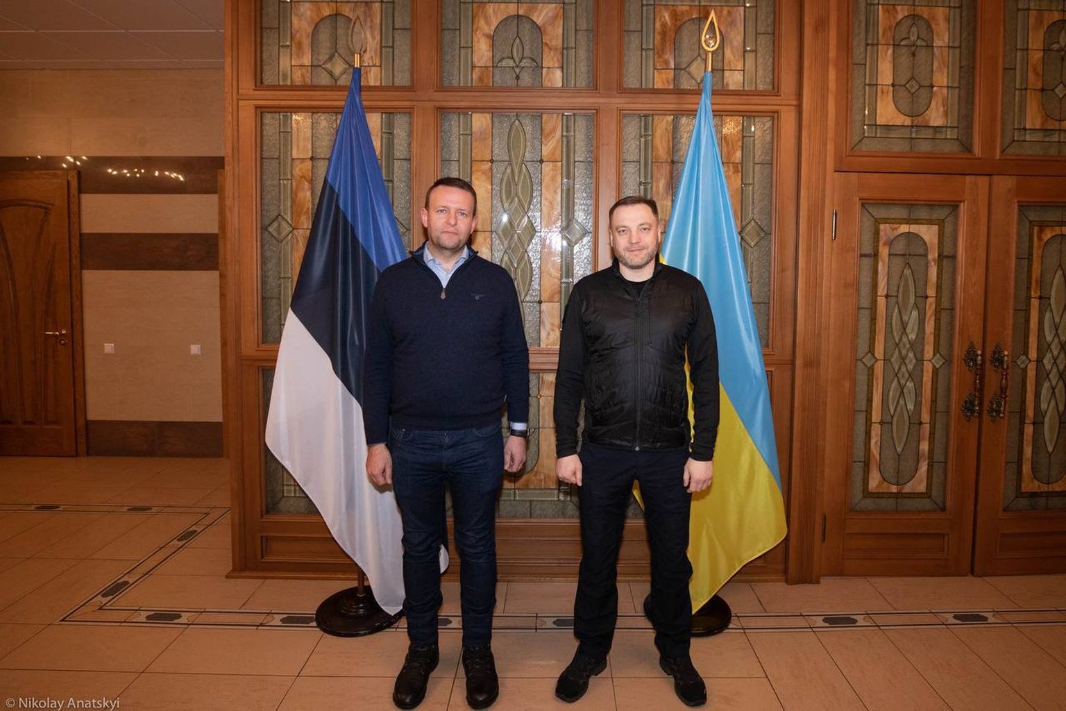 Министр внутренних дел Лаури Ляэнеметс и министр внутренних дел Украины Денис Монастырский.