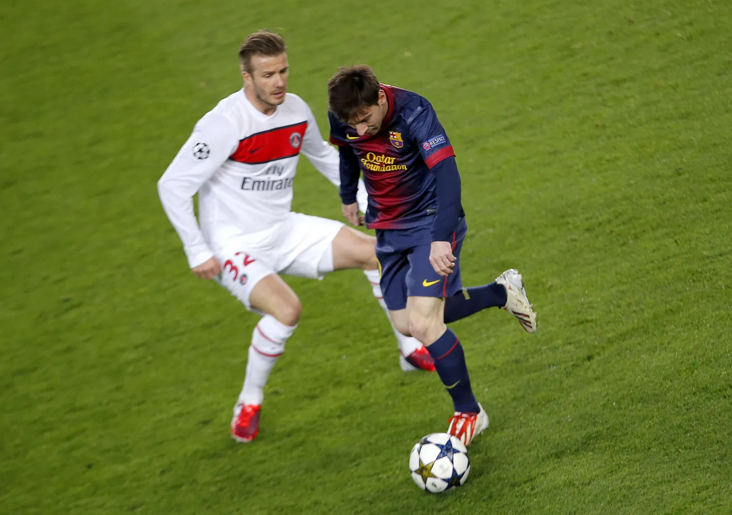 David Beckham (vasakul)ja Lionel Messi