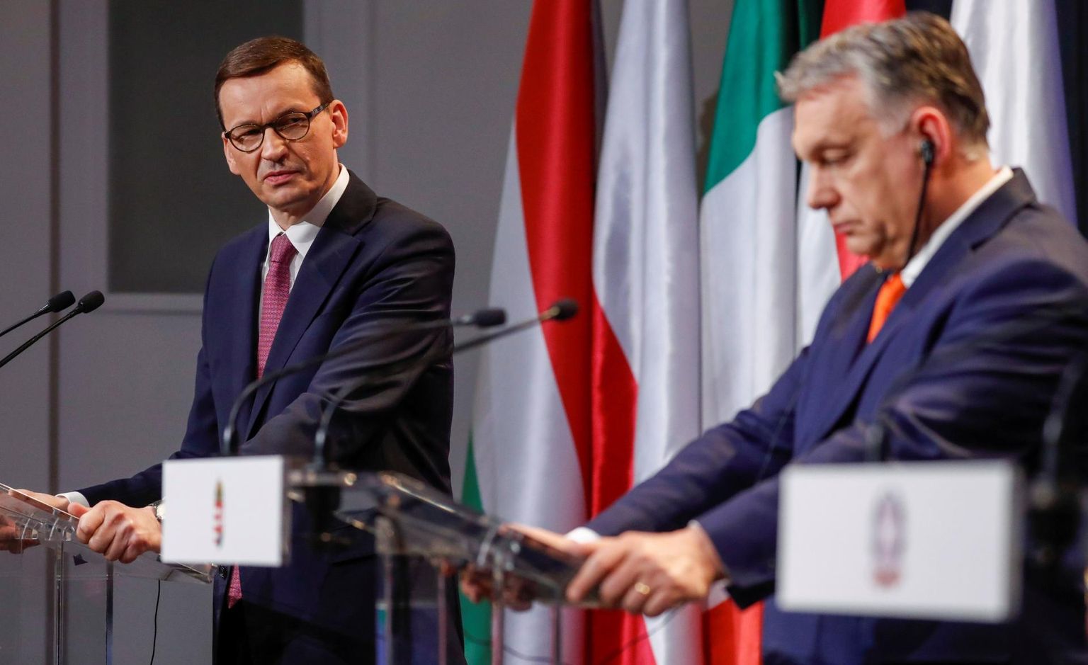 Poola peaminister Mateusz Morawiecki (vasakul) ja Ungari peaminister Viktor Orbán. 