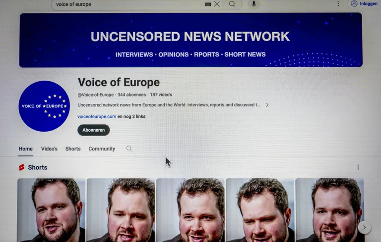 Ukraina aitamise kohta kahtlusi külvanud veebileht Voice of Europe, mis oli seotud Tšehhis paljastatud desinfovõrgustikuga.