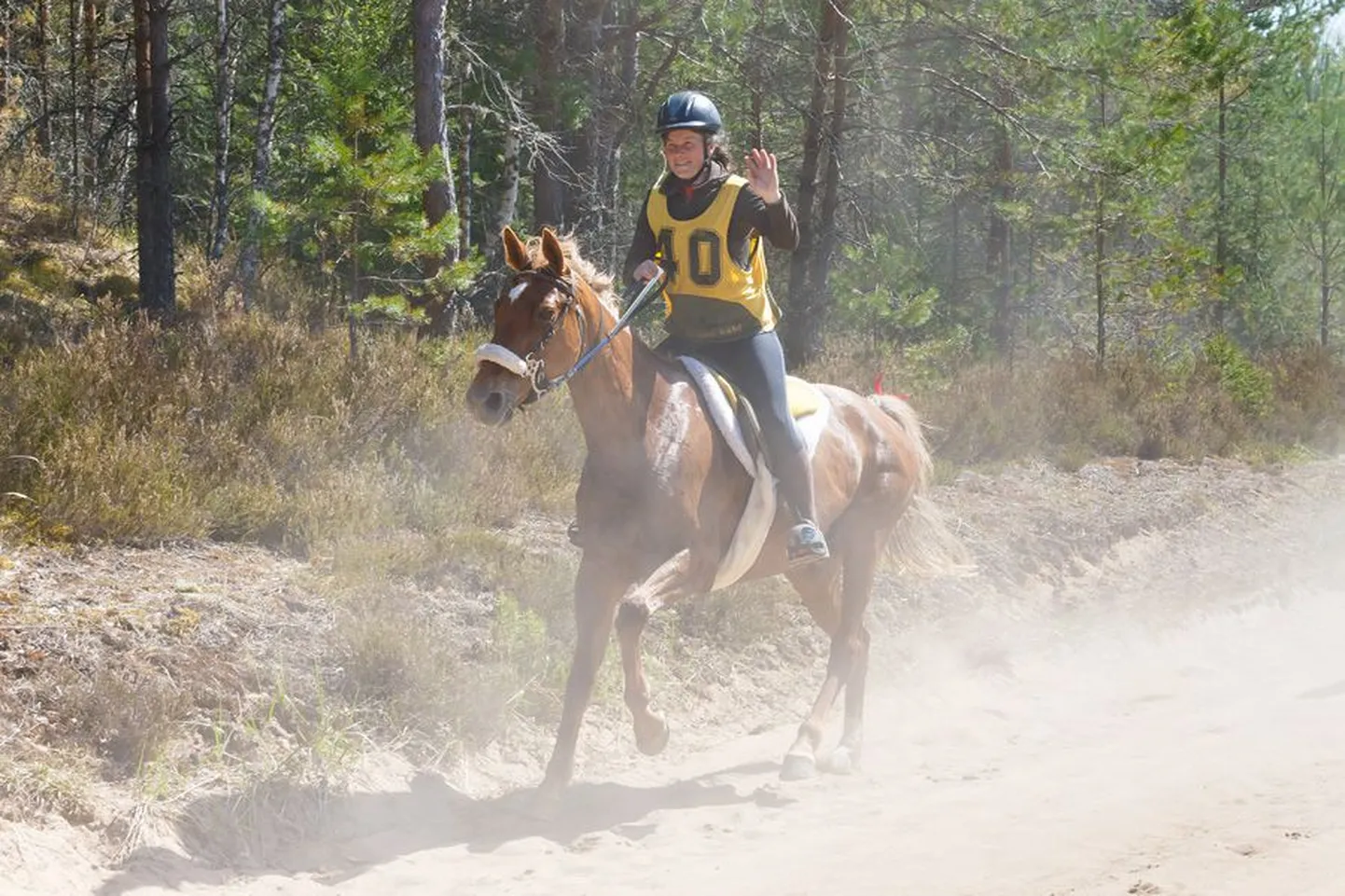 Virge Laur ja Filly-Bella rõõmsatujuliselt rajal.