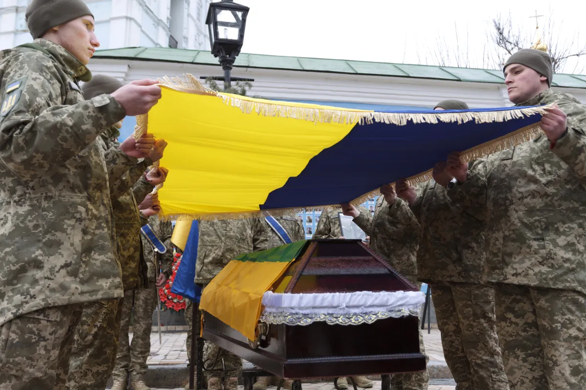 Memorial Service for Lithuanian Volunteer Tadas Tumas. February 7, 2024, Donetsk.