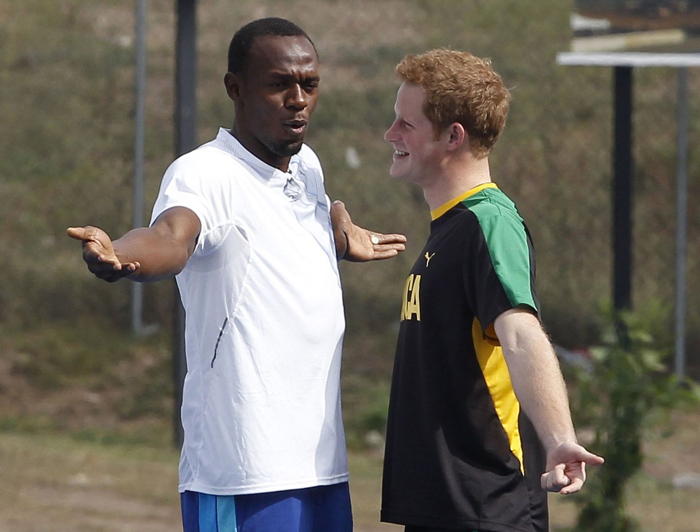 Usain Bolt (vasakul) ja prints Harry.