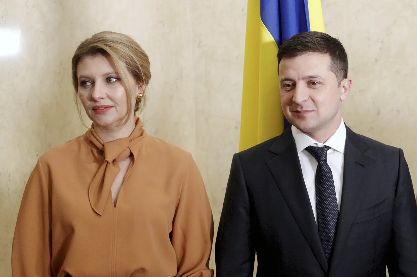 Ukraina president Volodõmõr Zelenskõi ja esileedi Olena Zelenska. EPA/Toms Kalnins