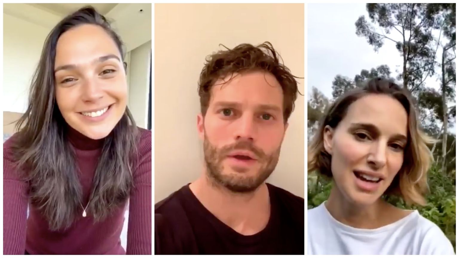 Gal Gadot, Jamie Dornan ja Natalie Portman esitasid John Lennoni hitti «Imagine».