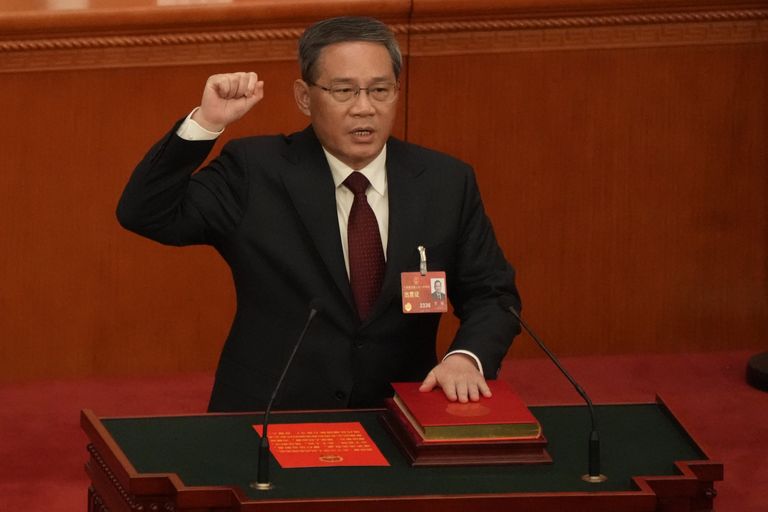 Hiina vastne peaminister Li Qiang andis laupäeval, 11. märtsil rahvakongressis ametivande.