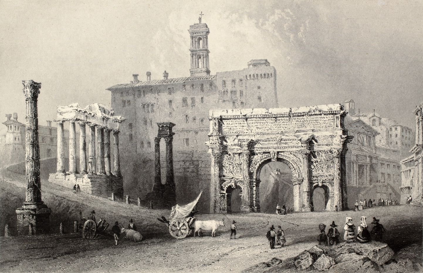 Antiikne illustratsioon Rooma foorumist. W. H. Bartletti ja A. Willmore'i loodud originaal ilmus 1842. aastal.