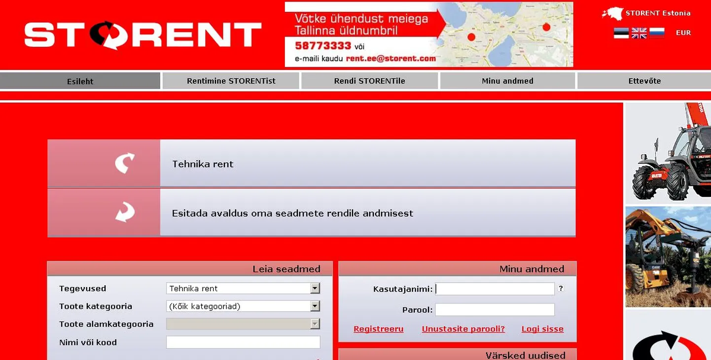 Storendi koduleht.