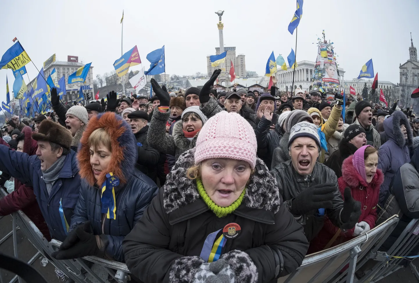 Tänased protestijad Kiievis Iseseisvuse väljakul.