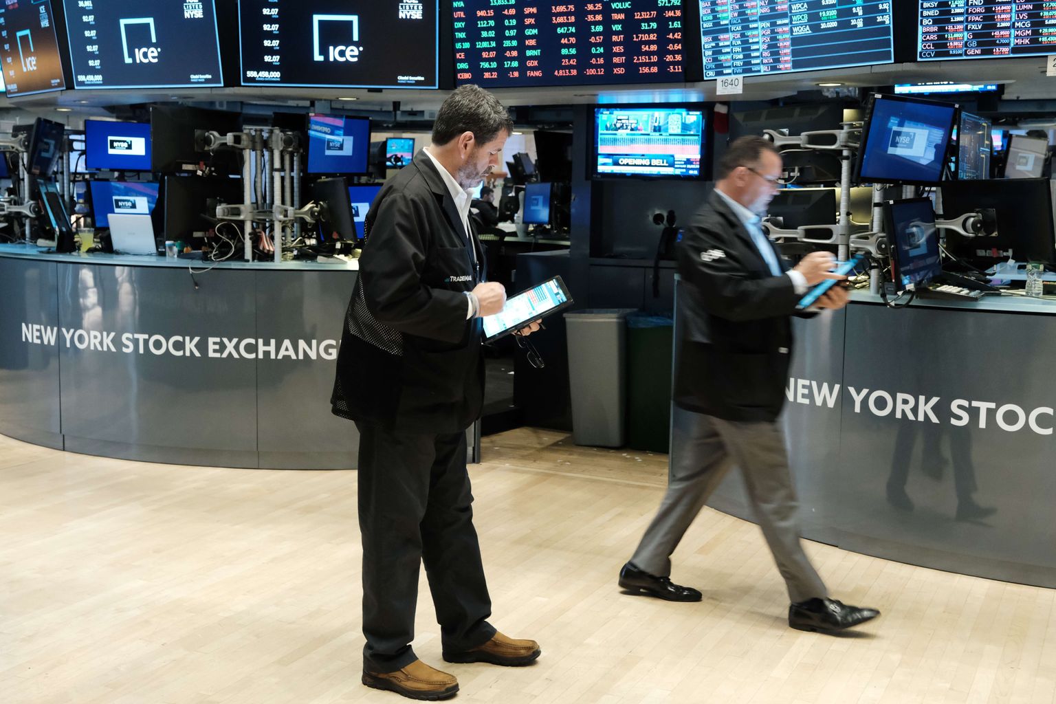 Aktsiate kukkumise tõttu on New Yorgi börsil palju tegemist
