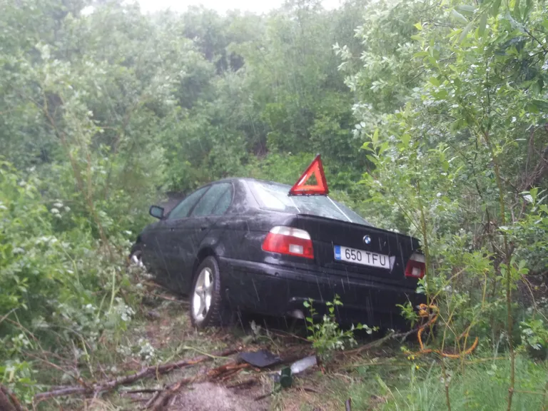 Rakke lähedal põrutas sõiduauto suurel kiirusel võpsikusse.