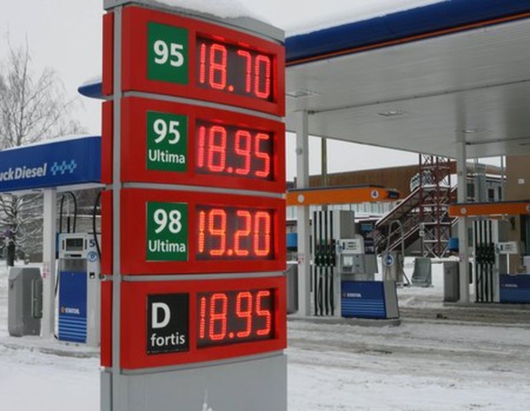 Kütusehinnad Statoilis 2009. aasta lõpus.