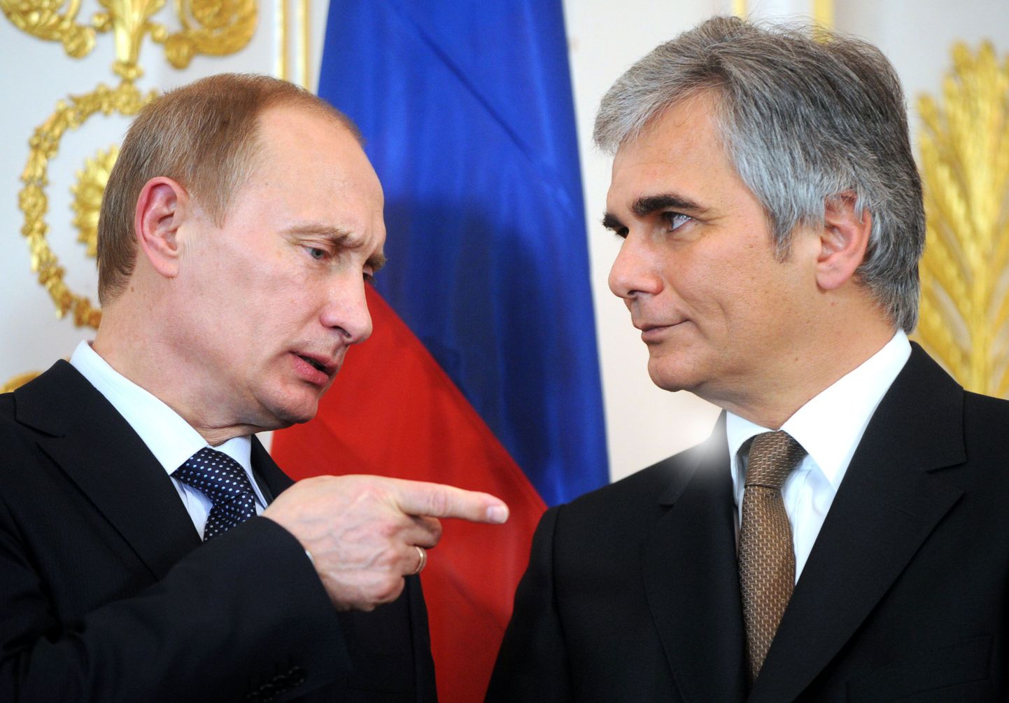 Venemaa Föderatsiooni peaminister Vladimir Putin (vasakul) ja Austria kantsler Werner Faymann.