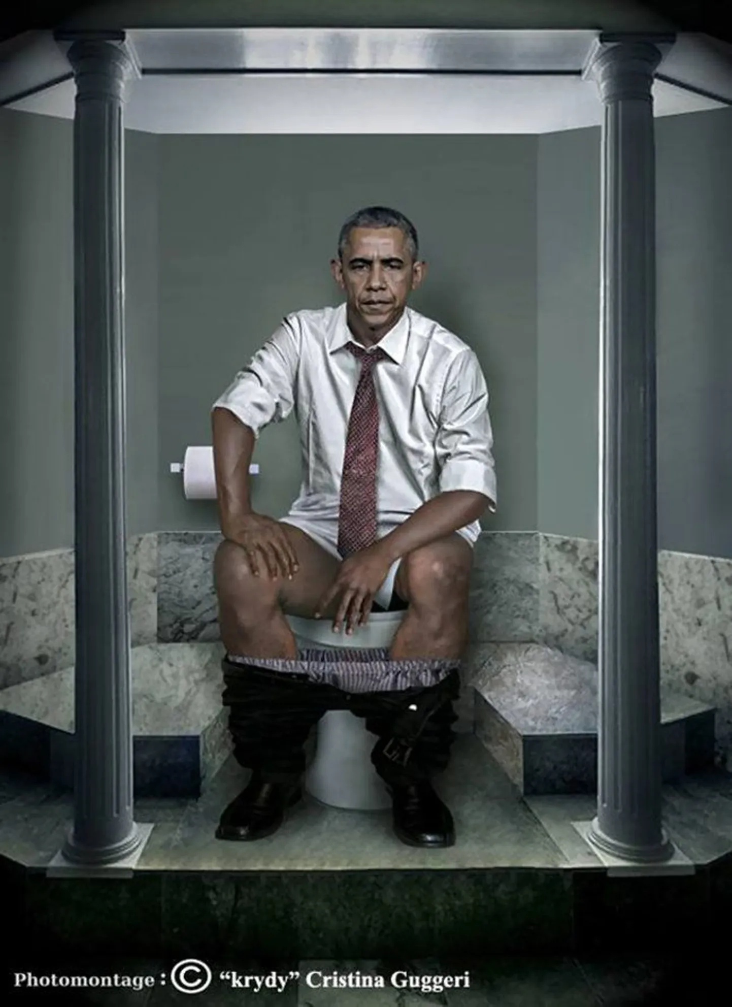 Itaalia fotokunstnik Cristina Gugger nägemus wc potil istuvast USA presidendist