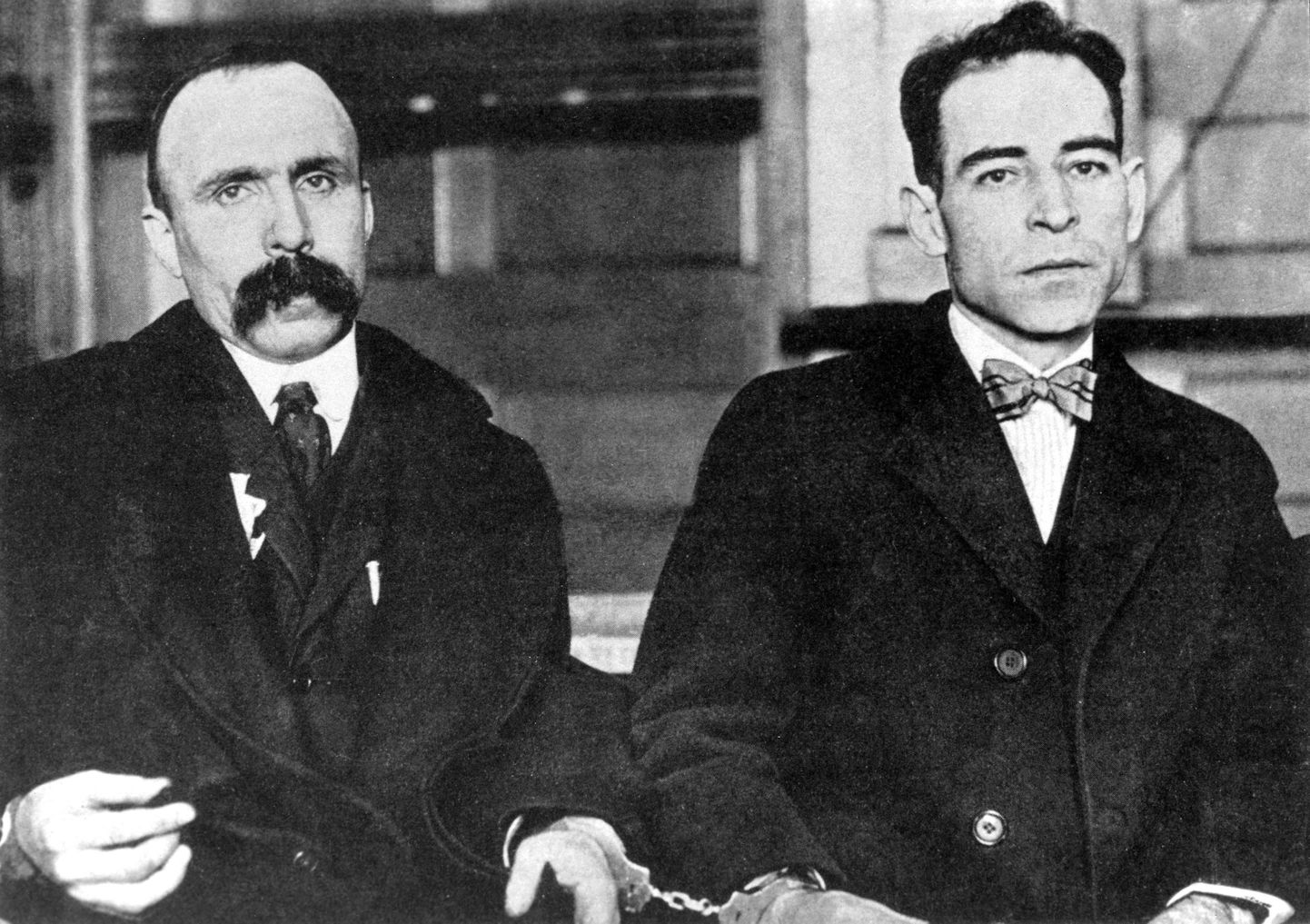 Mõrva eest surma mõistetud anarhistid Nicola Sacco (paremal) 1897 - 1927 ja Bartolomeo Vanzetti (1888-1927).