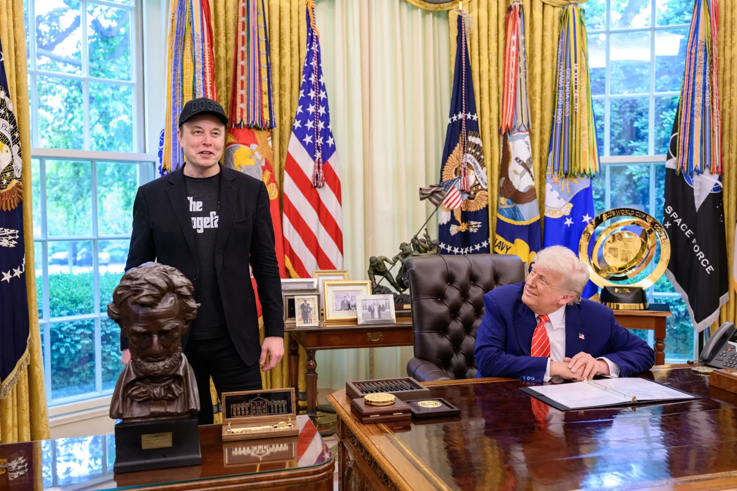 DOGE nõuniku Elon Muski ametlik lahkumine president Donald Trumpi pressikonverentsil ovaalkabinetis reedel, 30. mail 2025. DOGE jätkab ilma Muskita.