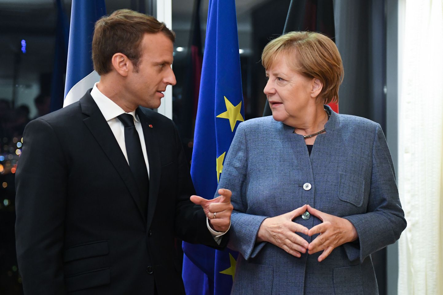 Emmanuel Macron ja Angela Merkel Tallinnas.