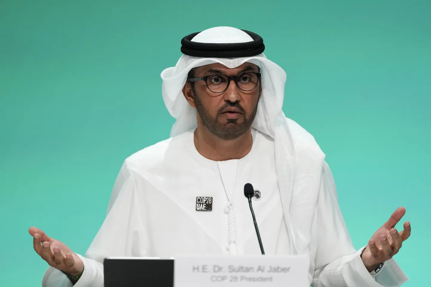 Araabia Ühendemiraatide naftaärimees ja COP28 kliimakõneluste eesistuja Sultan Al Jaber.