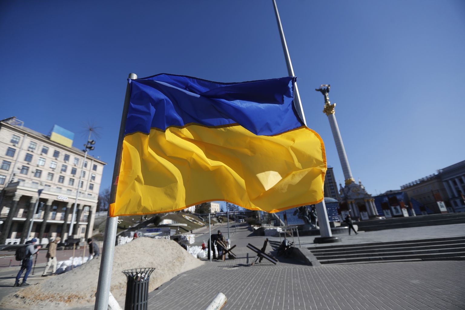Ukraina lipp lehvimas Kiievis.