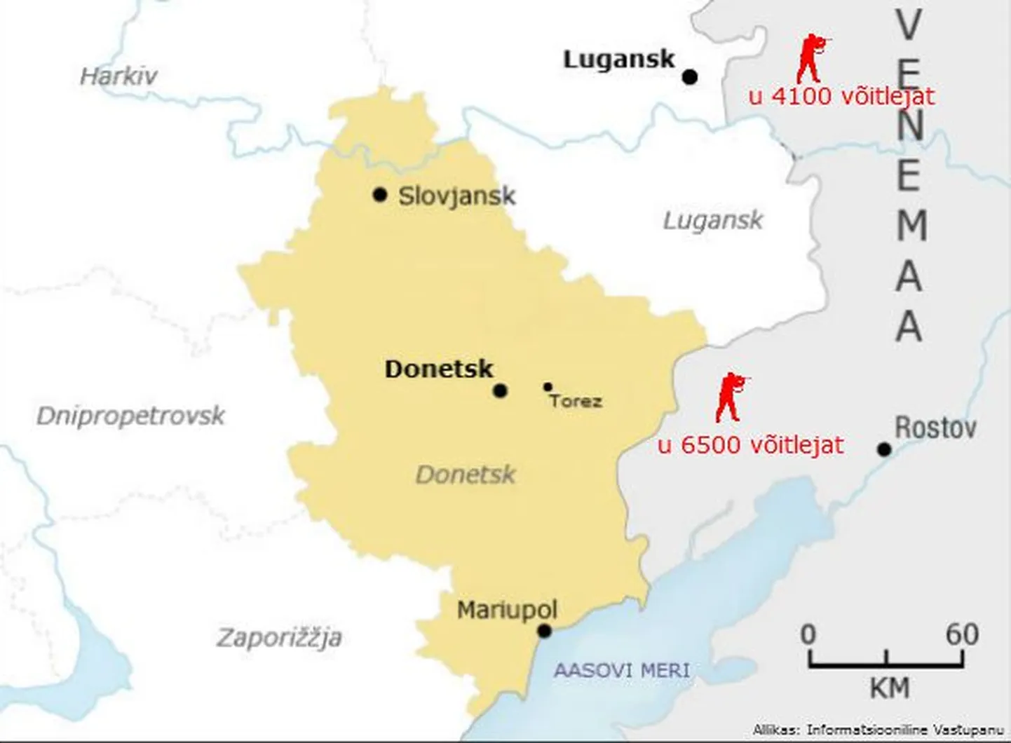 Vene väeüksused Ukraina piiril.