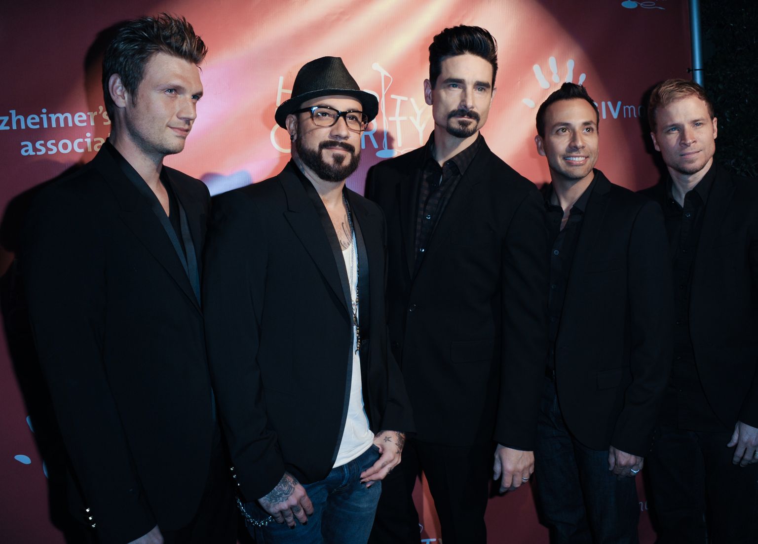 Backstreet Boys vasakult: Nick Carter, A.J. McLean, Kevin Richardson, Howie Dorough ja Brian Littrell. 2013.