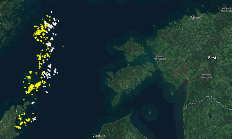Kell 20.40 on pagiliin üle Gotlandi saare jõudnud ja liigub Eesti suunas.