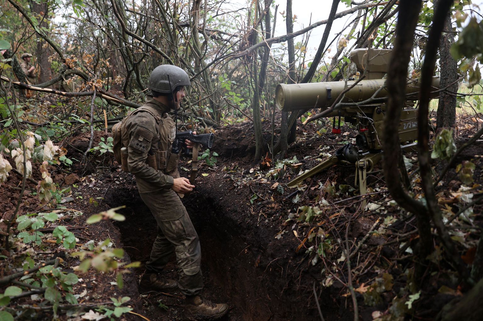 Ukraina sõdur positsioonil Harkivi oblastis.