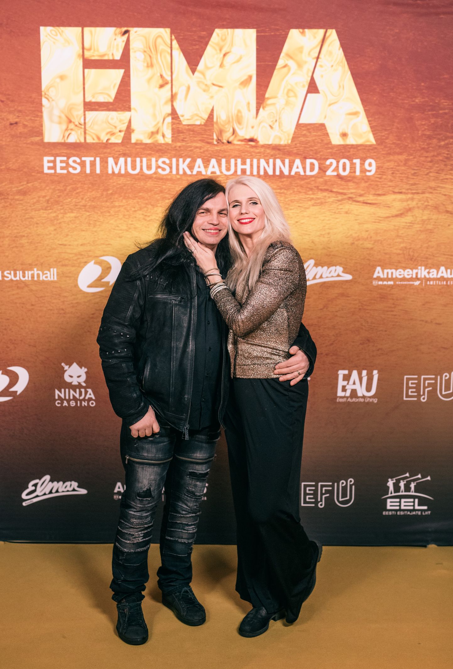 Marko Atso ja Cerli Sarv Eesti Muusikaauhindade galal 2019.