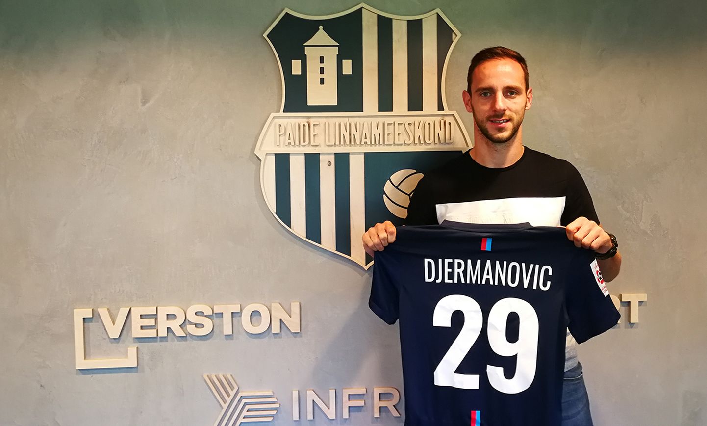 Paide linnameeskonna uus sloveenist ründaja Dejan Djermanovic mängib numbri all 29.