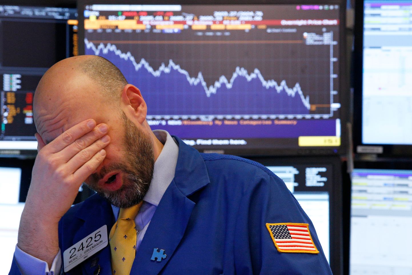New Yorgi börsi aktsiakaupleja eilse börsipäeva lõpul.