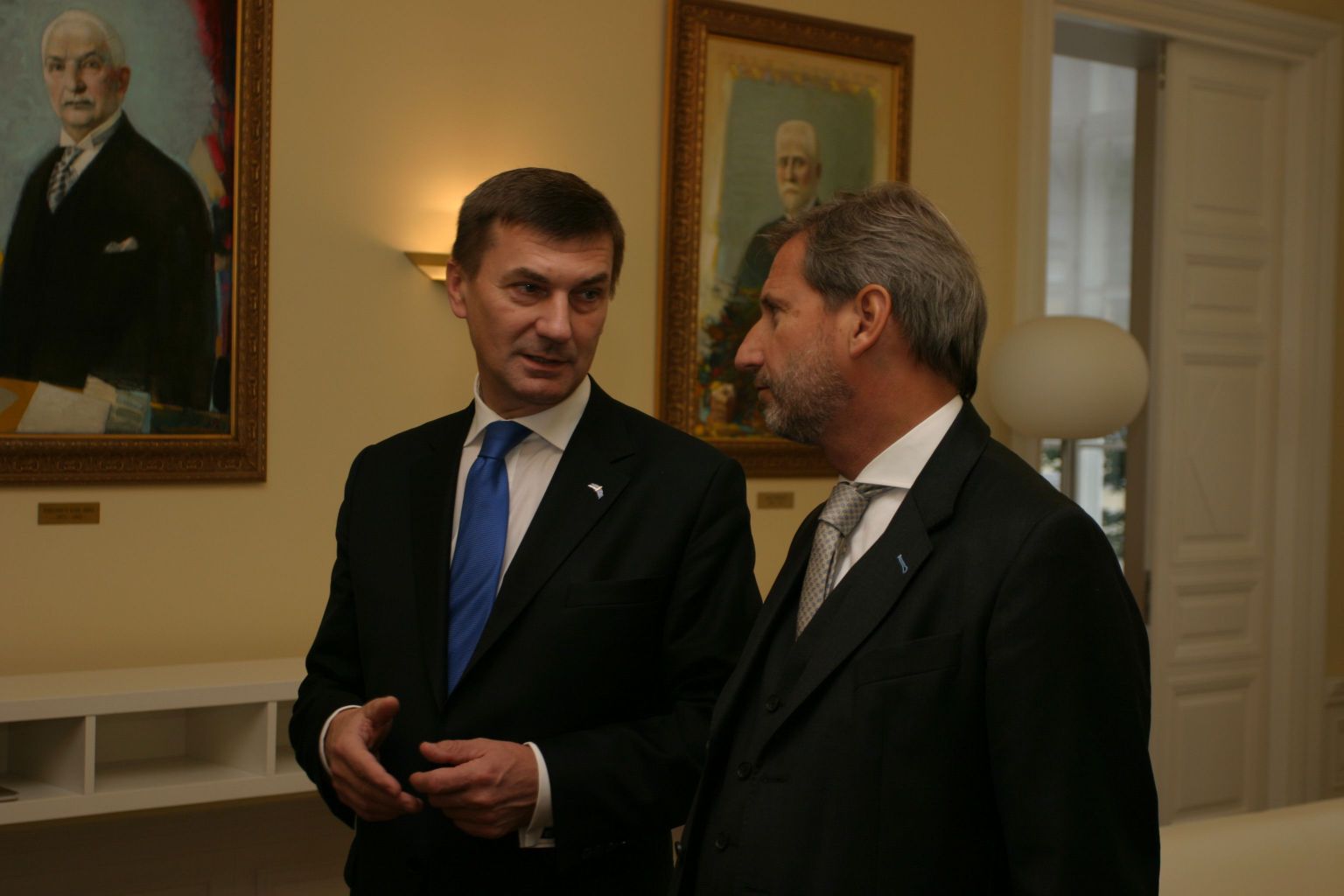 Peaminister Andrus Ansip kohtus Euroopa Komisjoni regionaalpoliitika voliniku Johannes Hahniga.
