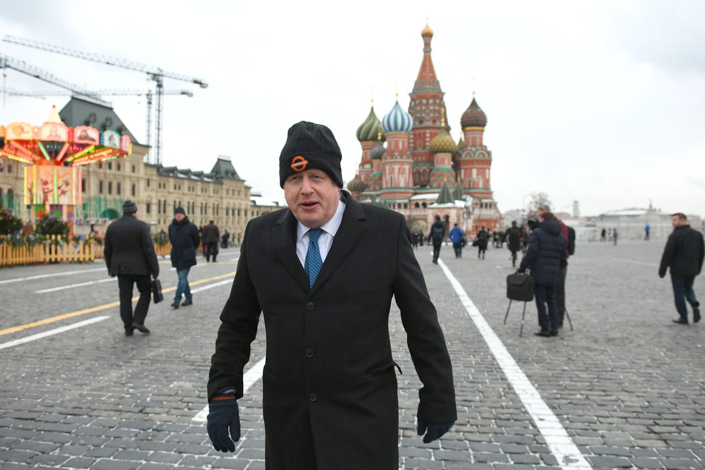 Boris Johnson 2017. aasta detsembris Moskvas Punasel väljakul.