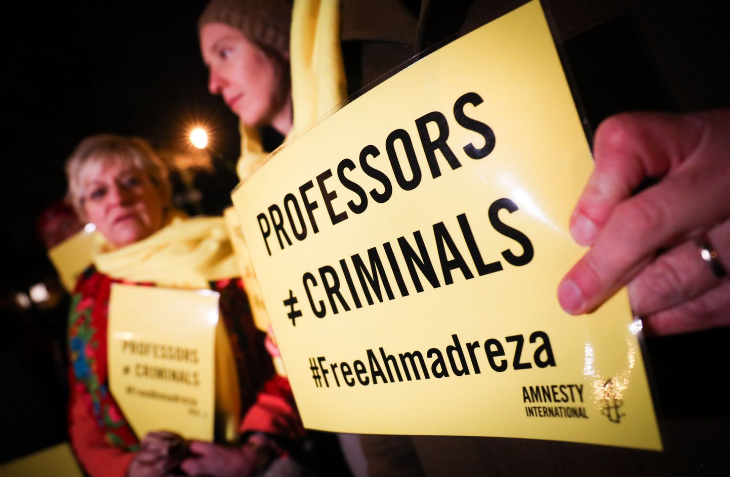 Ahmad Reza Jalali vabastamist nõudvad meeleavaldajad sel kuul Belgia pealinnas Brüsselis.