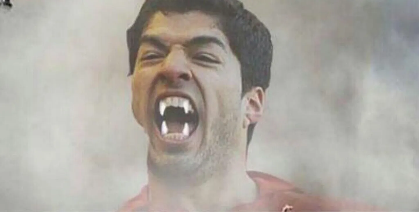 Luis Suarez on pärast järjekordset hammustamisintsidenti sattunud naeru alla.