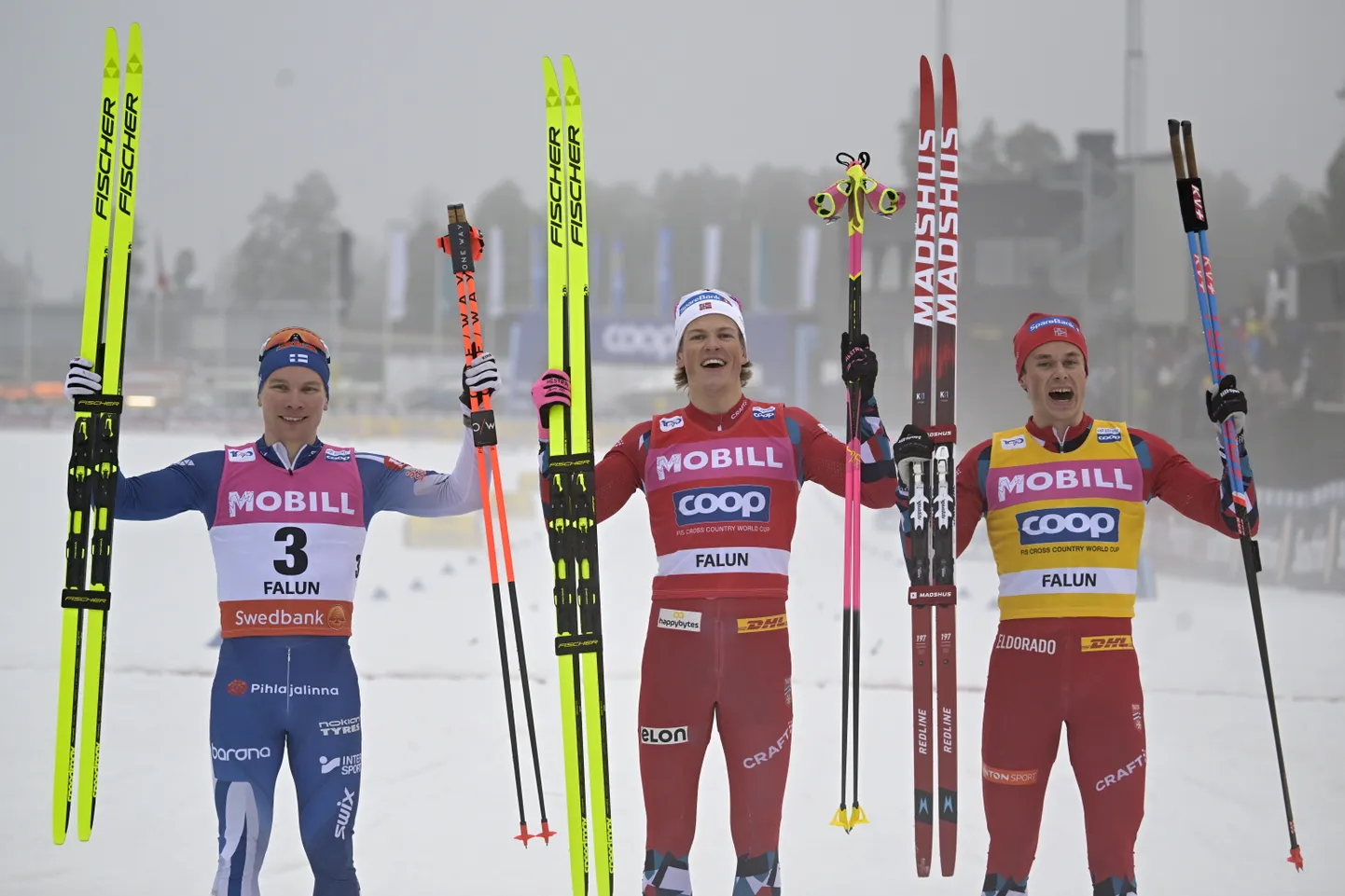 Lauri Vuorinen (vasakul) suutis takistada Norra koondislasi kolmikvõitu noppimast.