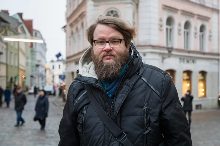 Jan Kaus Tallinnas Viru tänaval 2018. aasta jaanuaris.