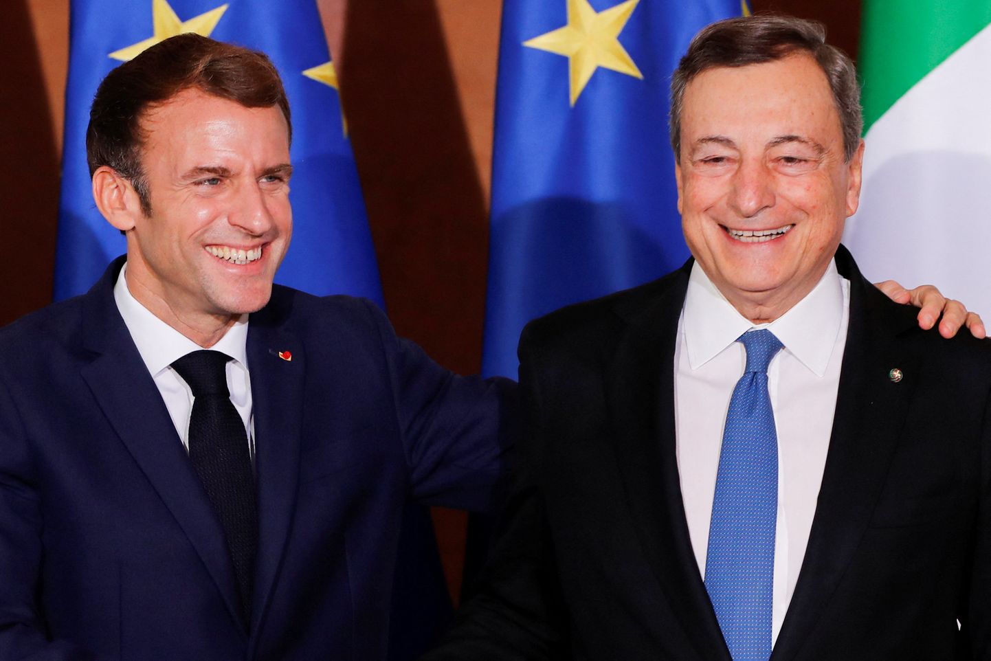 Prantsuse president Emmanuel Macron ja Itaalia peaminister Mario Draghi.