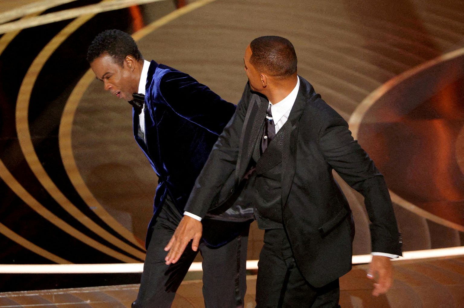 Will Smith lõi Chris Rocki 94. Orcarite gaalal. Hollywood, Los Angeles, California, USA. 27.03.2022.