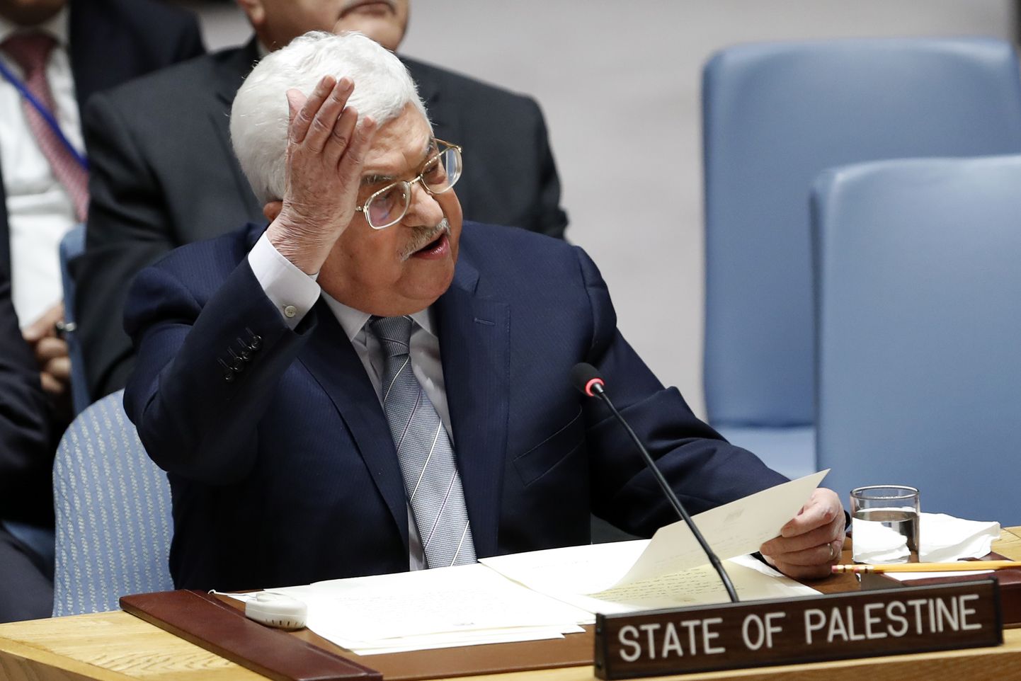 Palestiina omavalitsuse president Mahmoud Abbas teisipäeval ÜRO Julgeolekunõukogus.