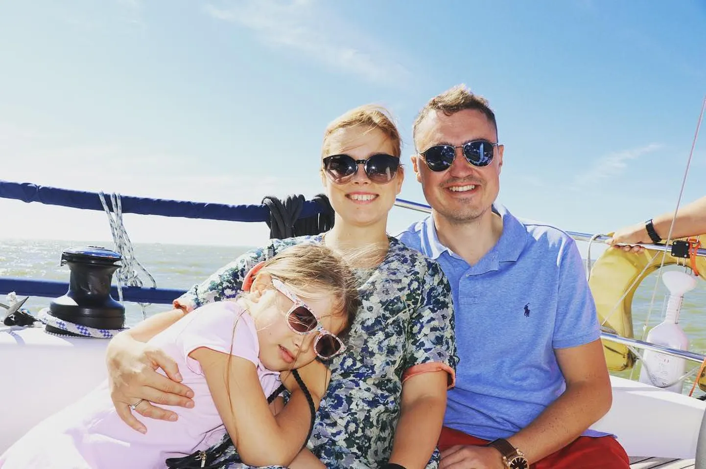 Taavi Rõivas ja Luisa Värk tütrega