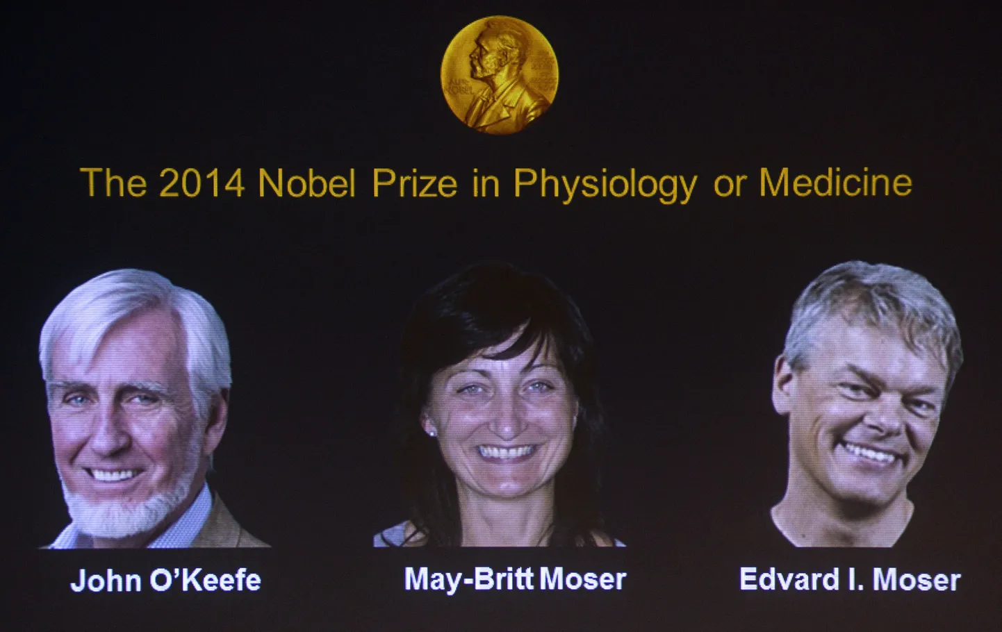 Лауреаты Нобелевской премии по медицине 2014 года.