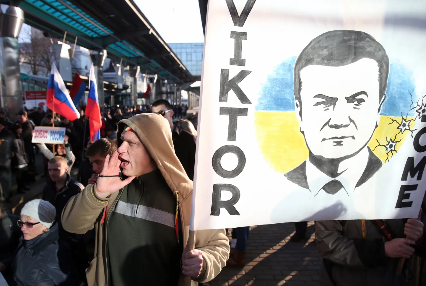Donetskis igatseti Viktor Janukovõtši järele 30. märtsi meeleavaldusel.