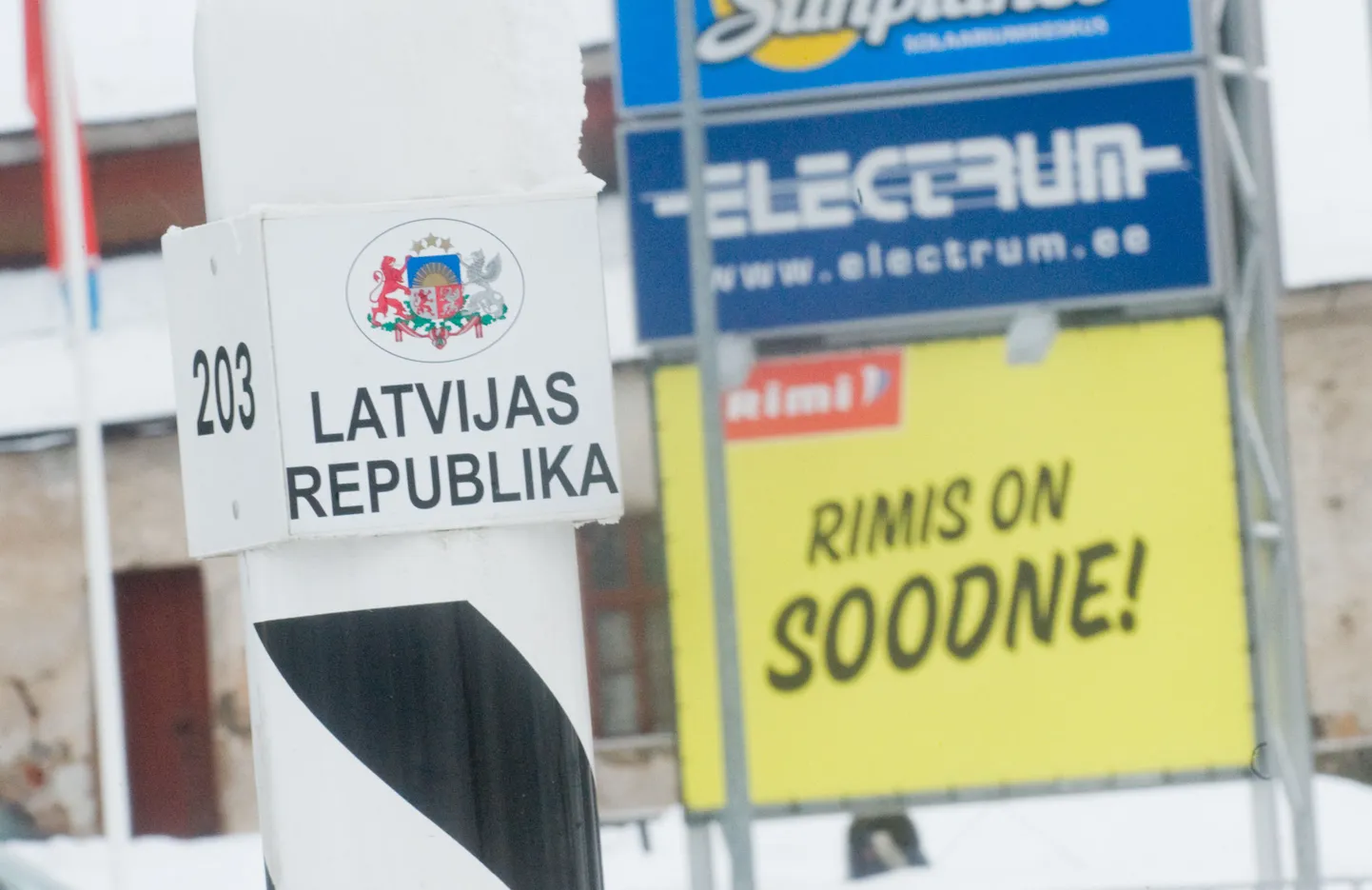 Eesti-Läti piir Valgas.