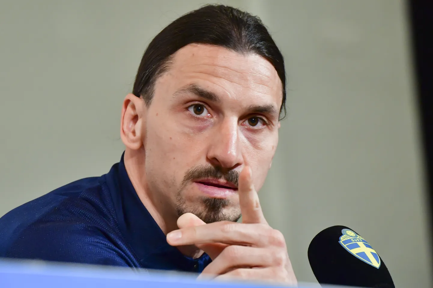 Zlatan Ibrahimovic Rootsi koondise pressikonverentsil.