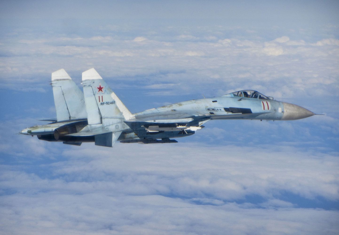 Vene hävitaja Su-27 rahvusvahelises õhuruumis Balti riikide kohal 2014. aasta juunis.