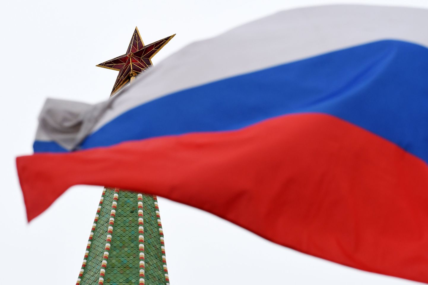 Venemaa lipp Moskvas Punasel väljakul.
