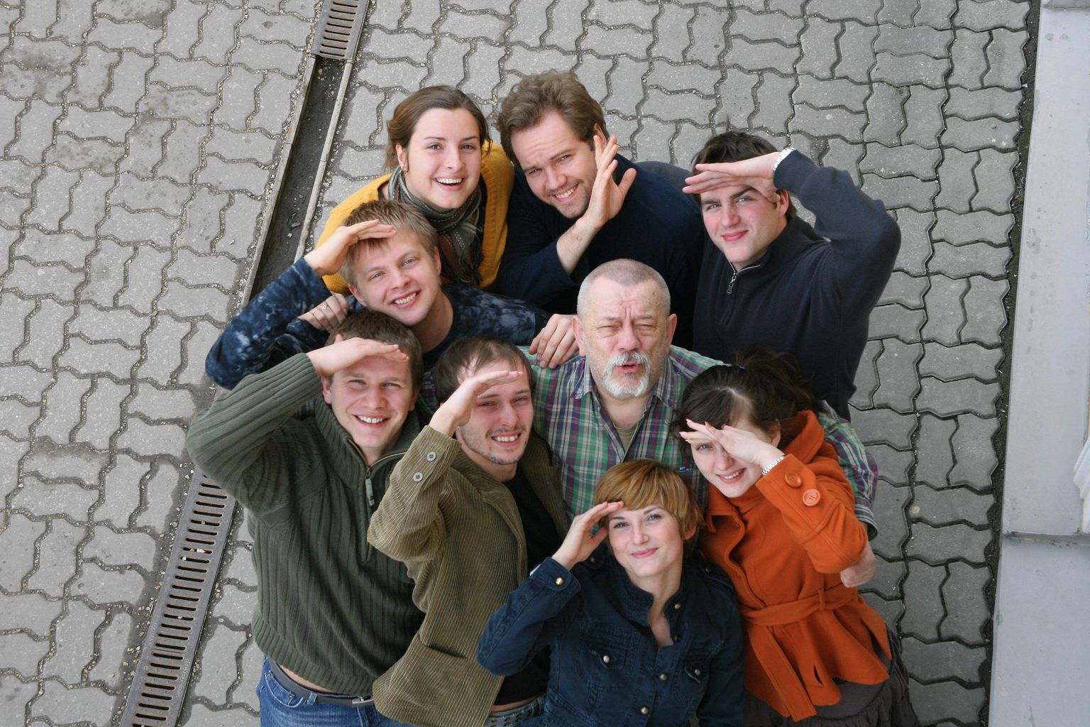 Kalju Komissarov õpilastega aastal 2007.