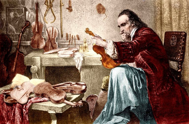 Antonio Stradivāri savā darbnīcā